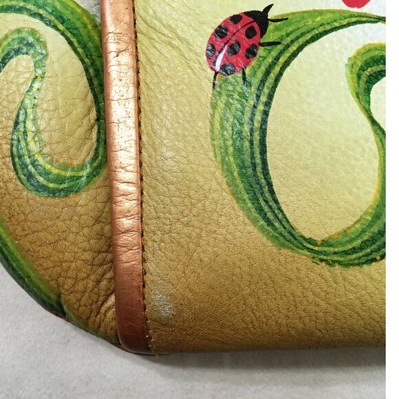Niarvi Hand Painted Soft Leather Crossbody Hummingbird, Butterfly, Lady Bug - Picture 6 of 11